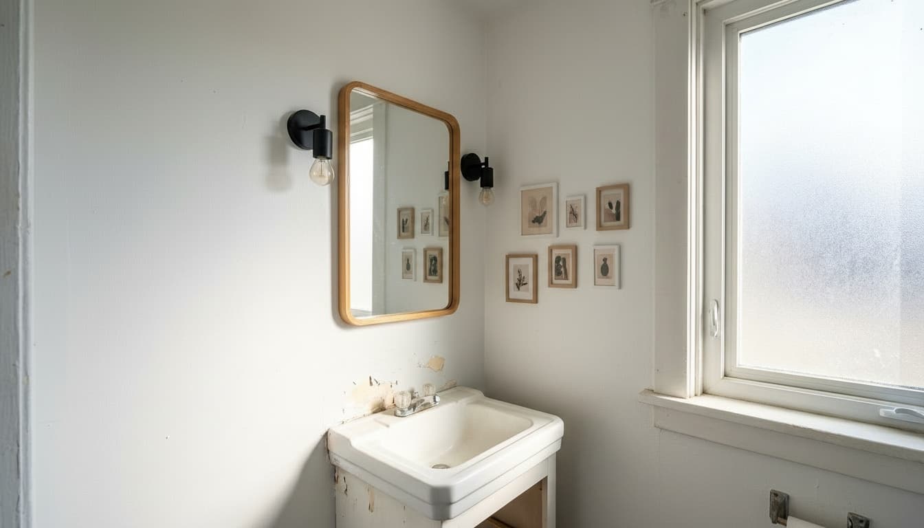 After: Bathroom Scandinavian style wall decor - Example 1