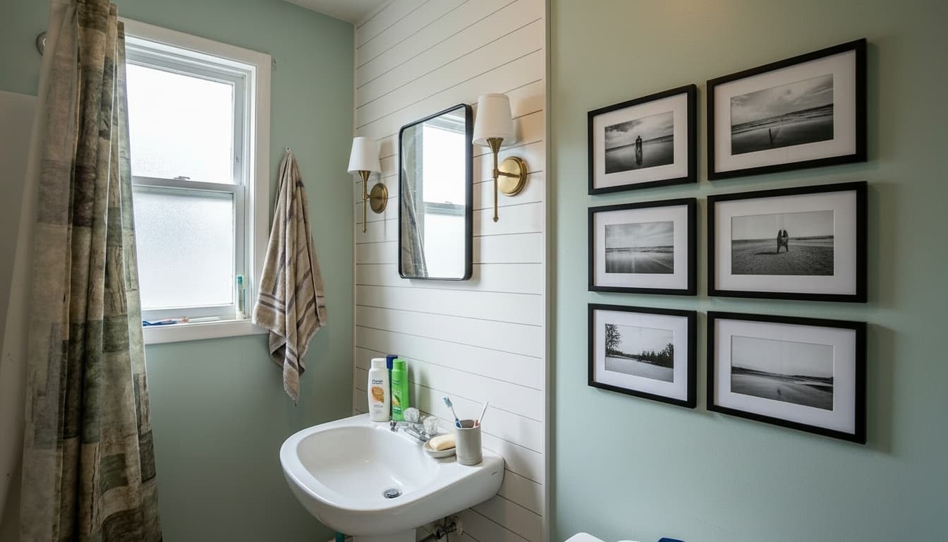After: Bathroom Transitional style wall decor - Example 4