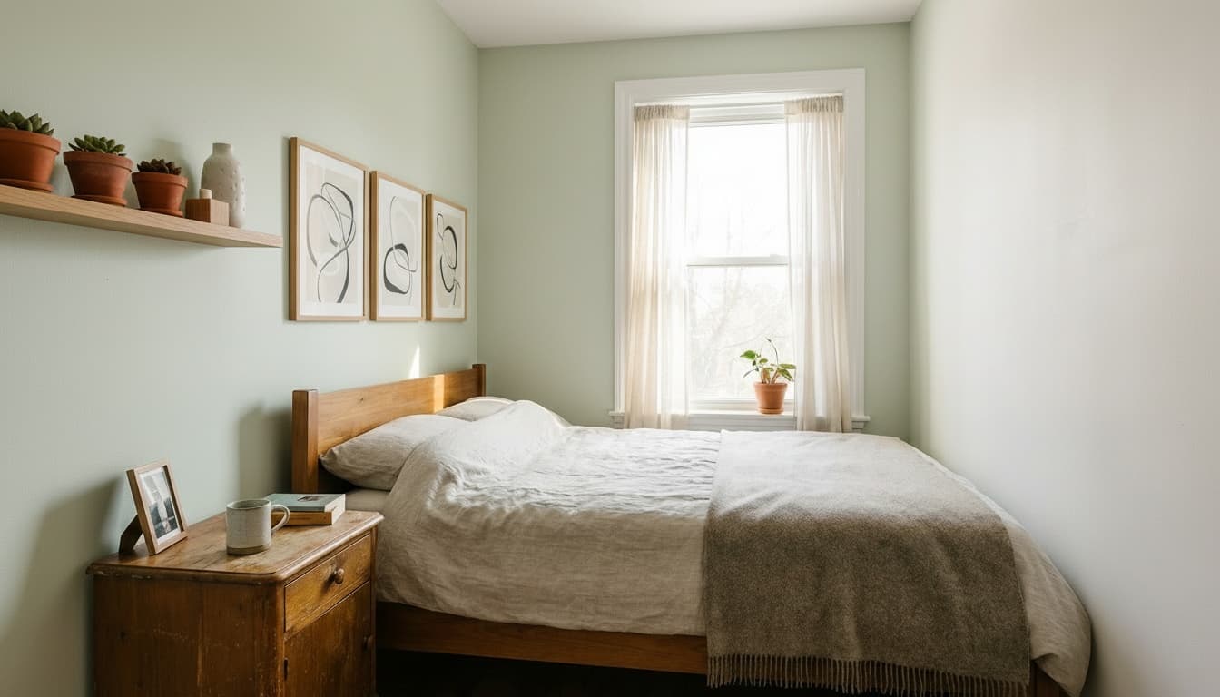 After: Bedroom Scandinavian style wall decor - Example 2