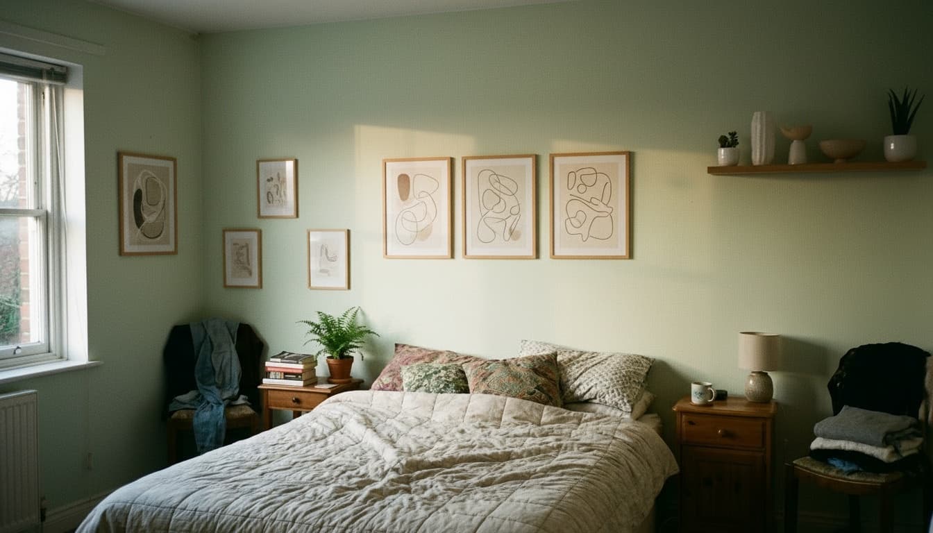 After: Bedroom Scandinavian style wall decor - Example 4