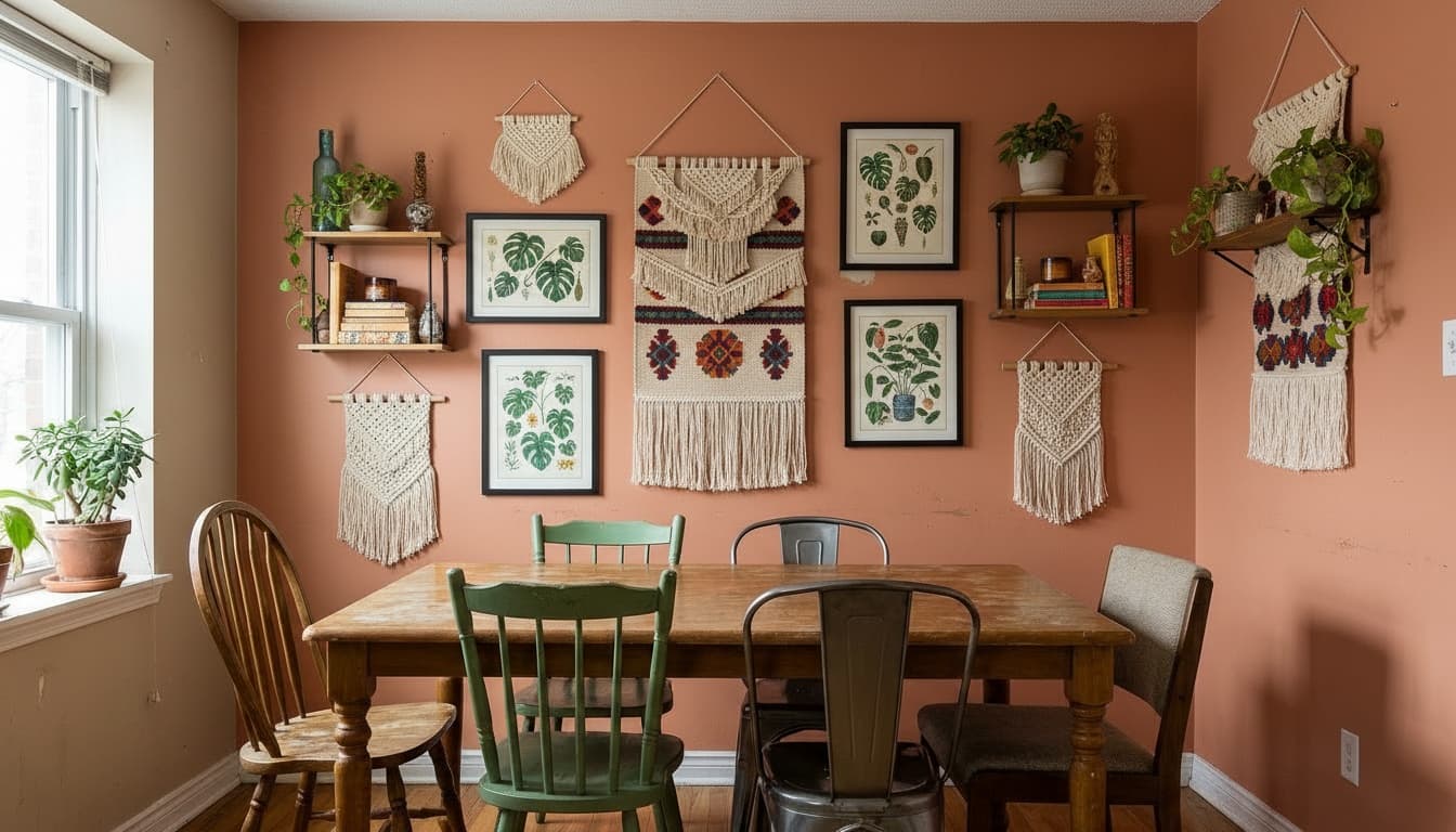 After: Dining Room Bohemian style wall decor - Example 4
