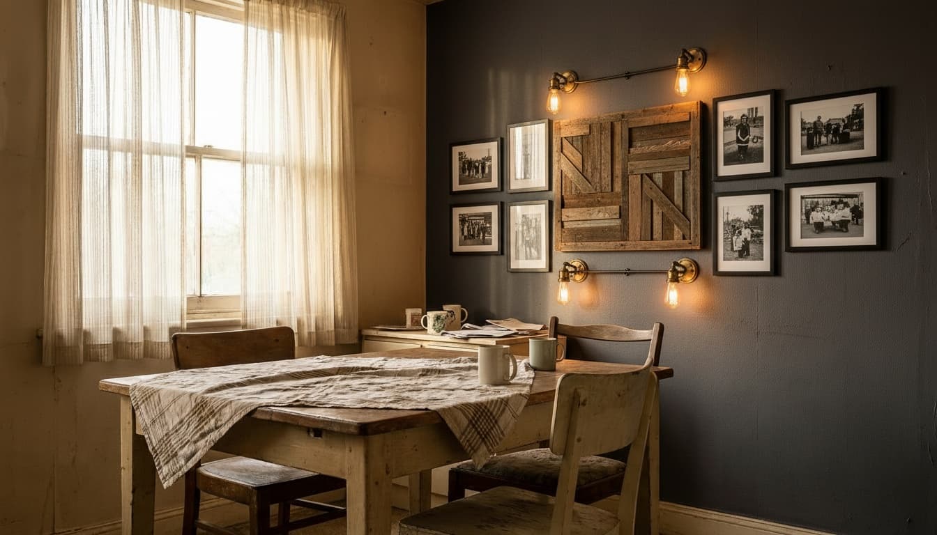 After: Dining Room Industrial style wall decor - Example 1