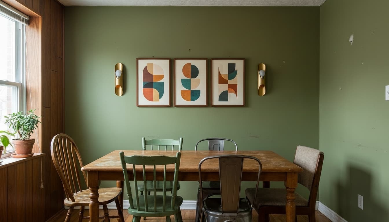 After: Dining Room Mid-Century Modern style wall decor - Example 3