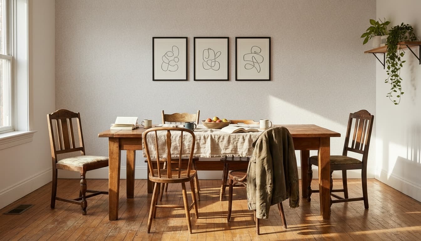 After: Dining Room Scandinavian style wall decor - Example 8