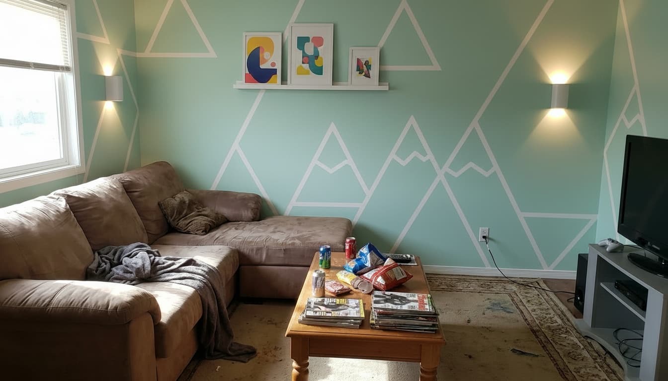 After: Game Room Scandinavian style wall decor - Example 2