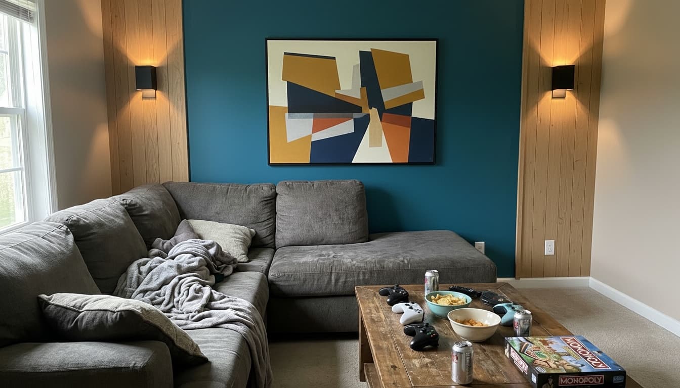 After: Game Room Scandinavian style wall decor - Example 3