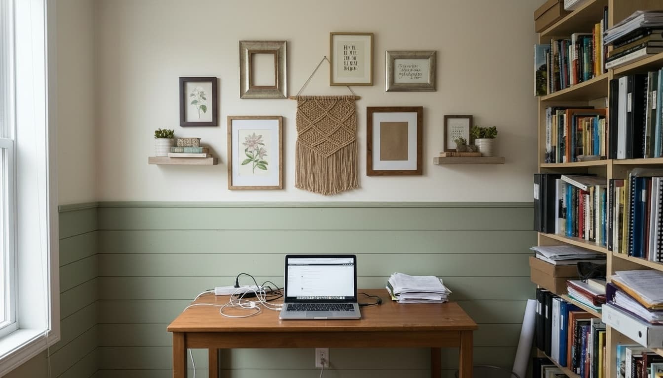 After: Home Office Farmhouse style wall decor - Example 7