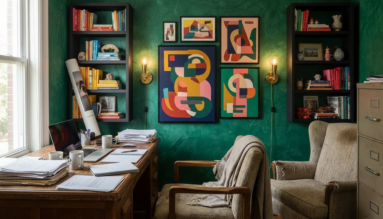 After: Home Office Maximalist style wall decor - Example 2