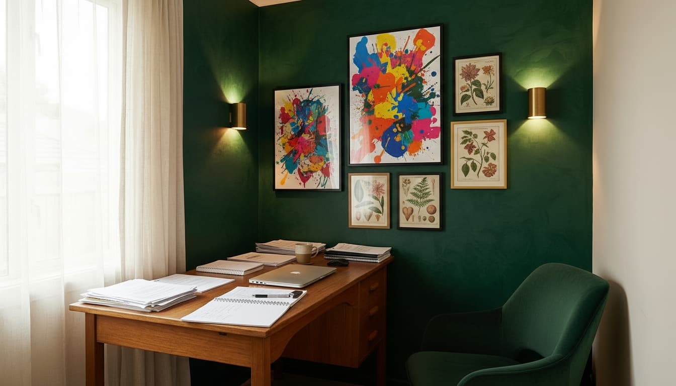 After: Home Office Maximalist style wall decor - Example 4