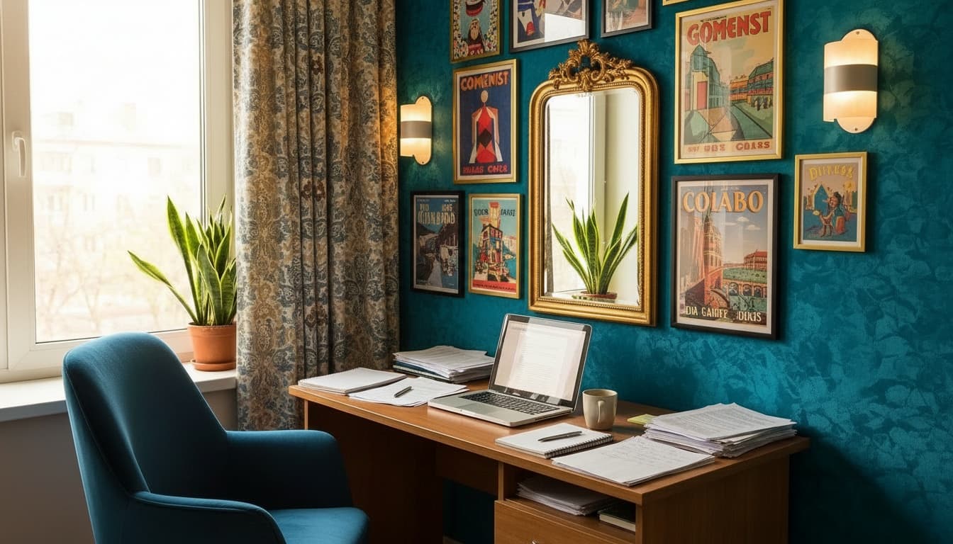 After: Home Office Maximalist style wall decor - Example 5