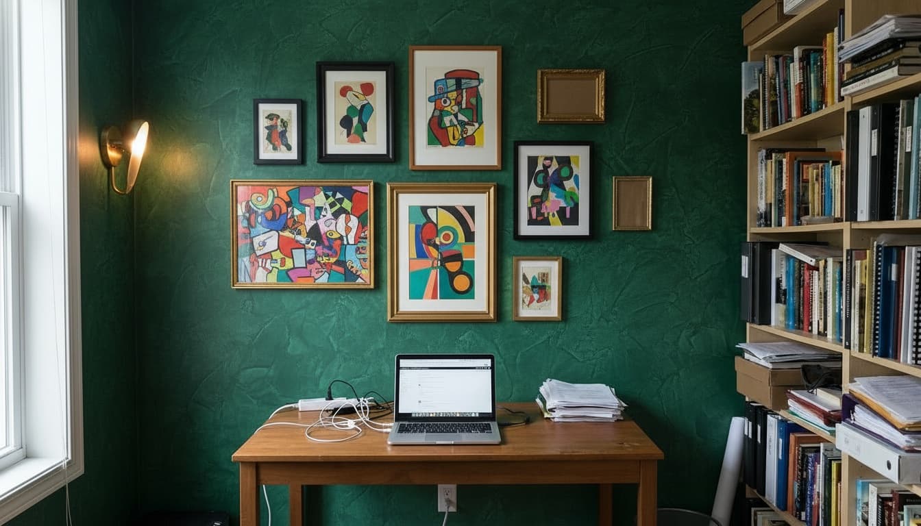 After: Home Office Maximalist style wall decor - Example 8