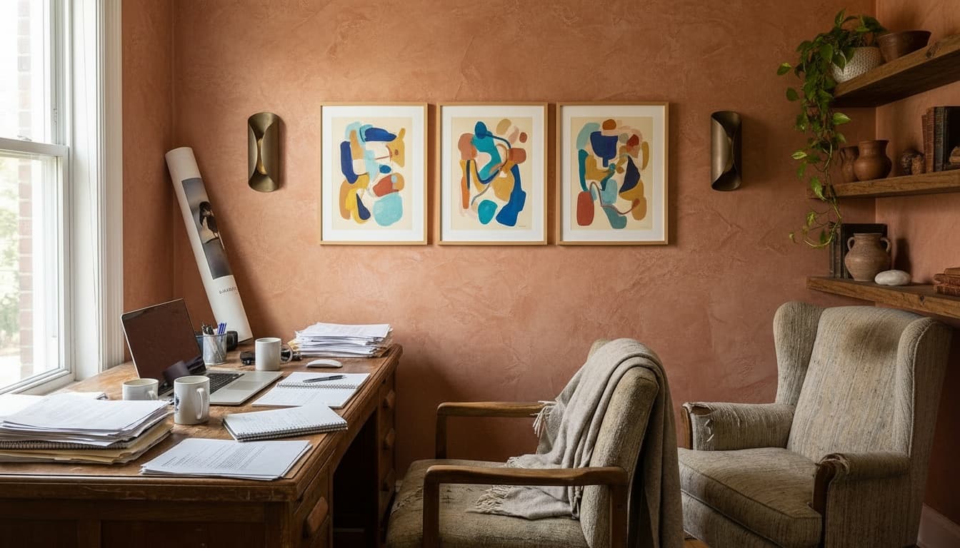 After: Home Office Mediterranean style wall decor - Example 2