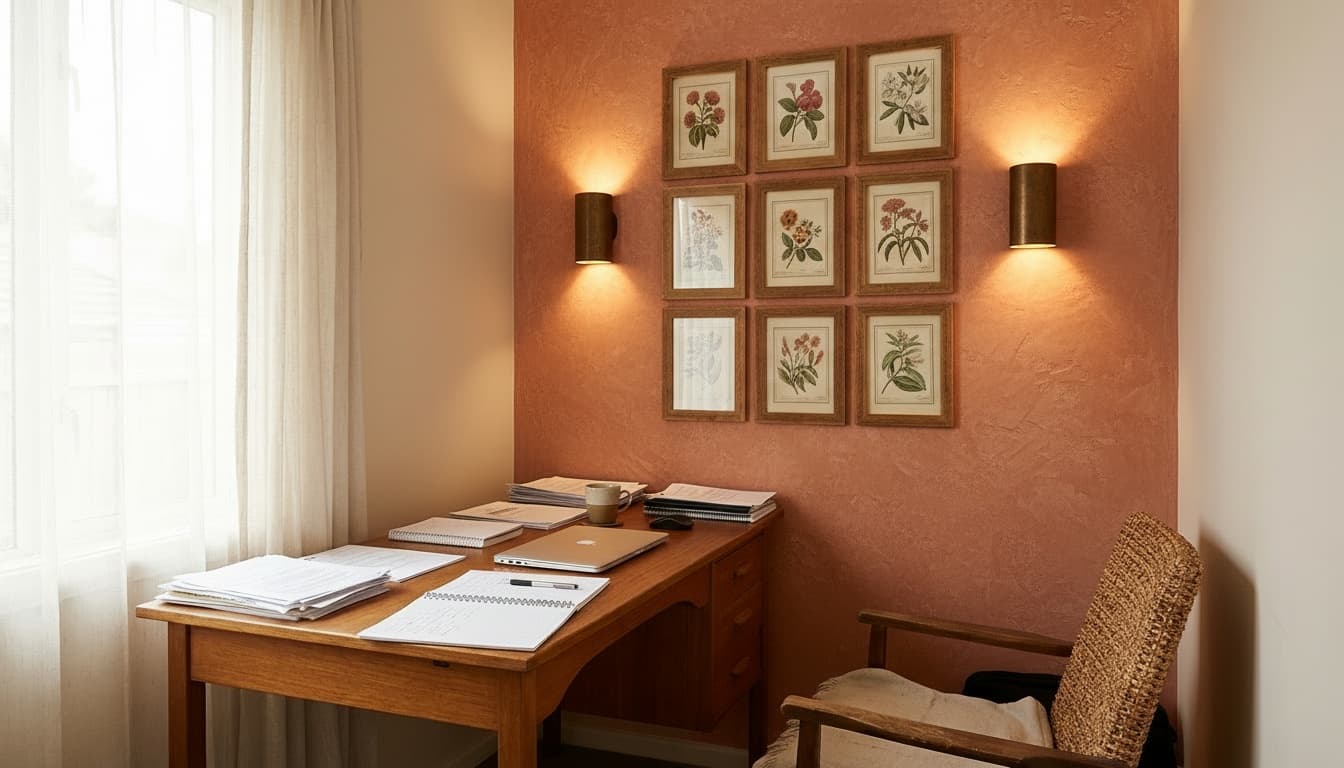 After: Home Office Mediterranean style wall decor - Example 3