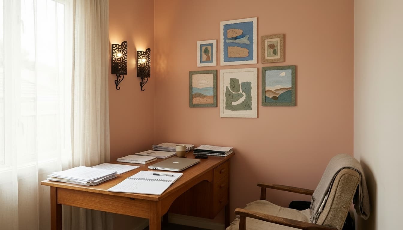 After: Home Office Mediterranean style wall decor - Example 4
