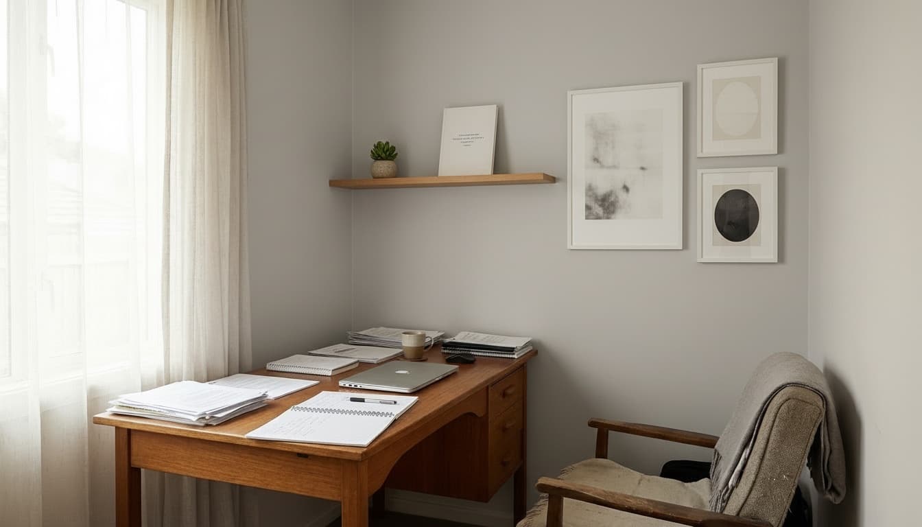 After: Home Office Minimalist style wall decor - Example 4
