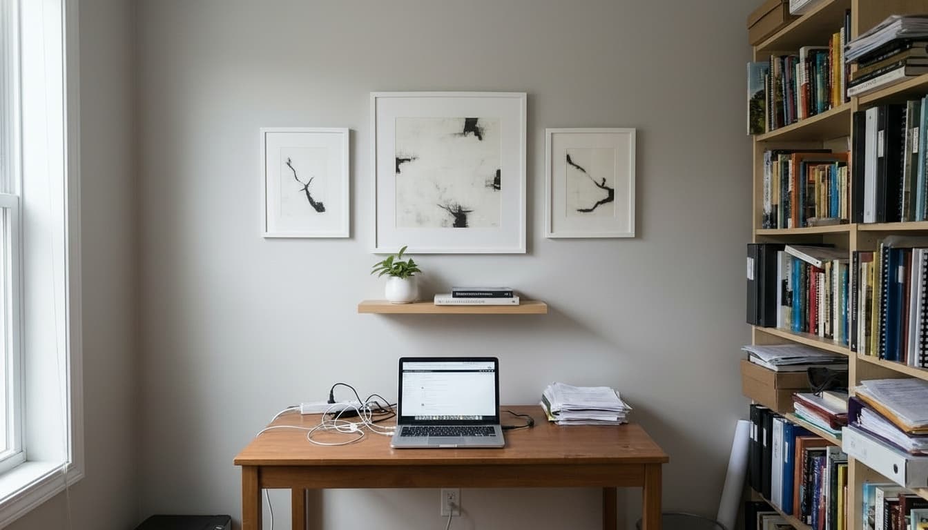 After: Home Office Minimalist style wall decor - Example 8