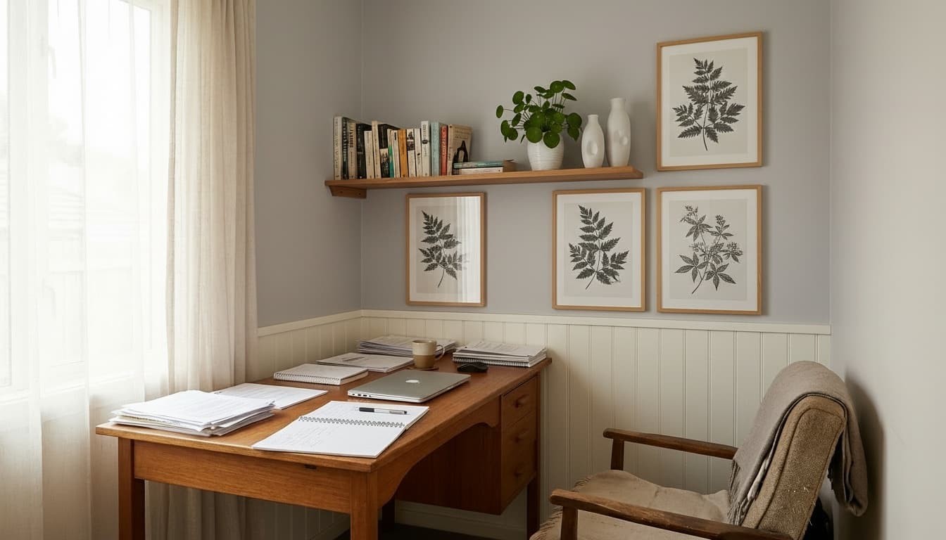 After: Home Office Scandinavian style wall decor - Example 3
