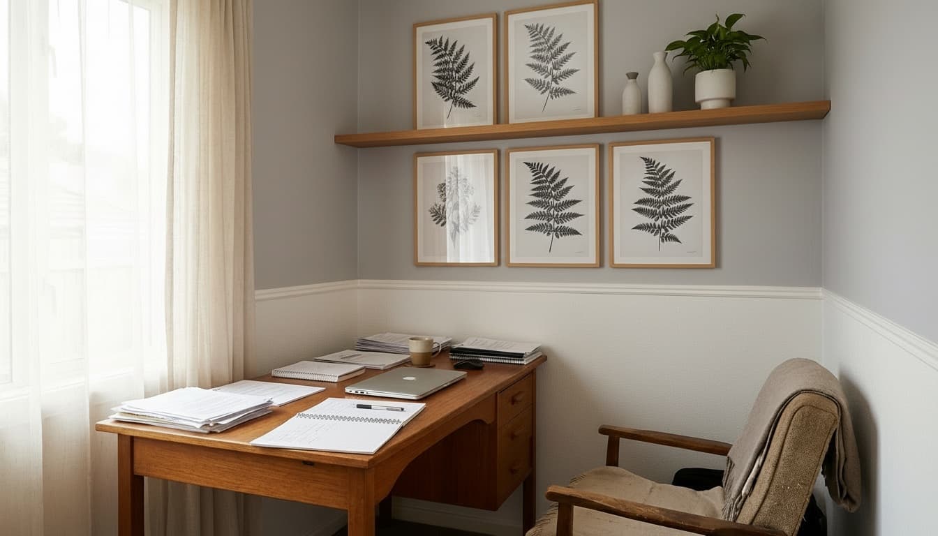 After: Home Office Scandinavian style wall decor - Example 4