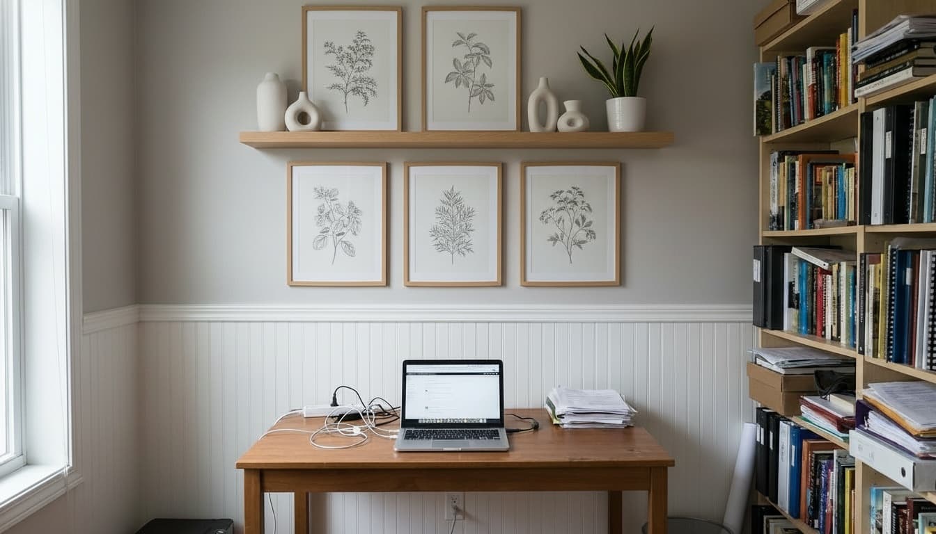 After: Home Office Scandinavian style wall decor - Example 7