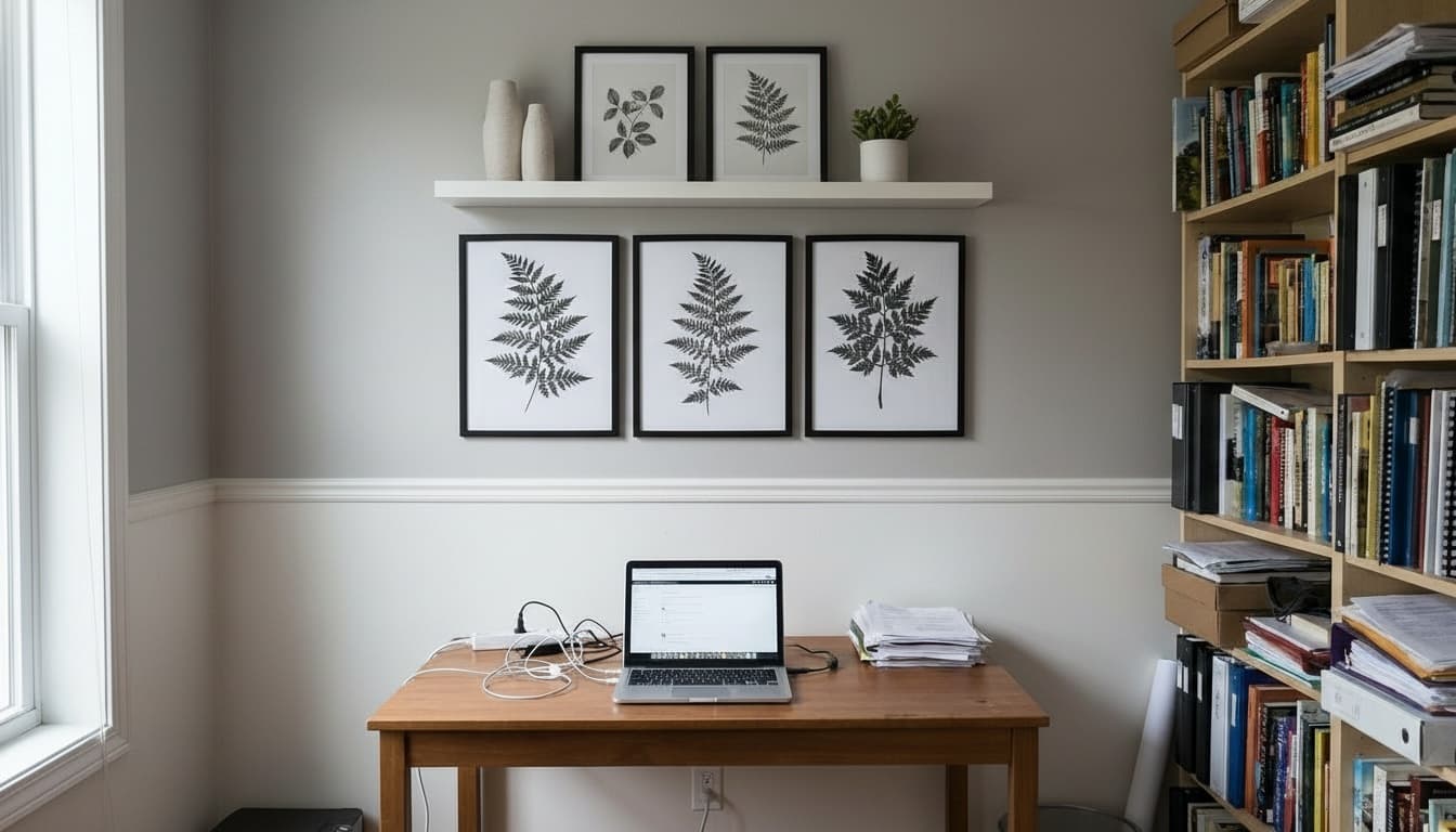 After: Home Office Scandinavian style wall decor - Example 8