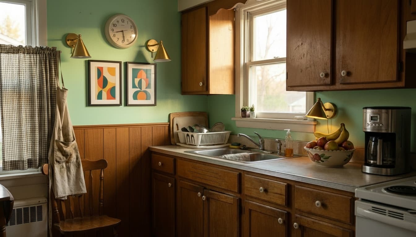 After: Kitchen Mid-Century Modern style wall decor - Example 1