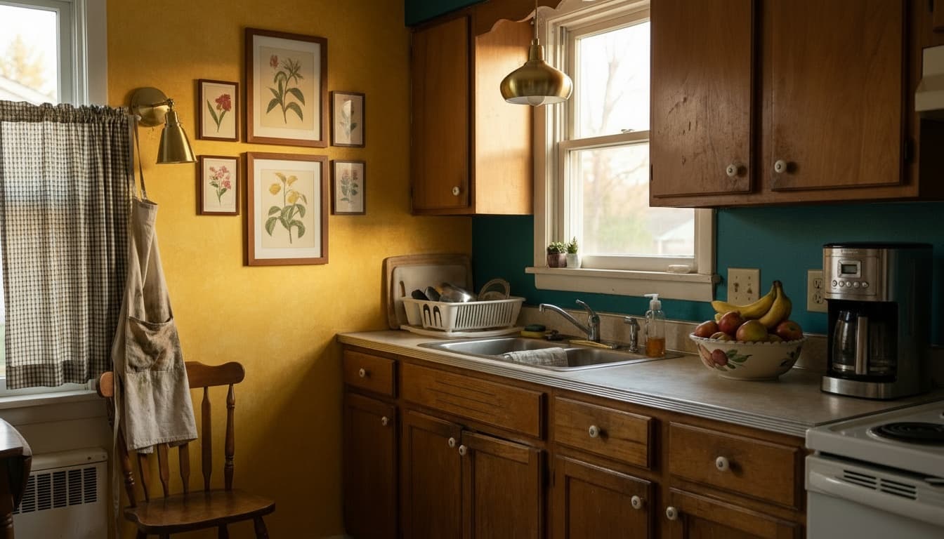 After: Kitchen Mid-Century Modern style wall decor - Example 2