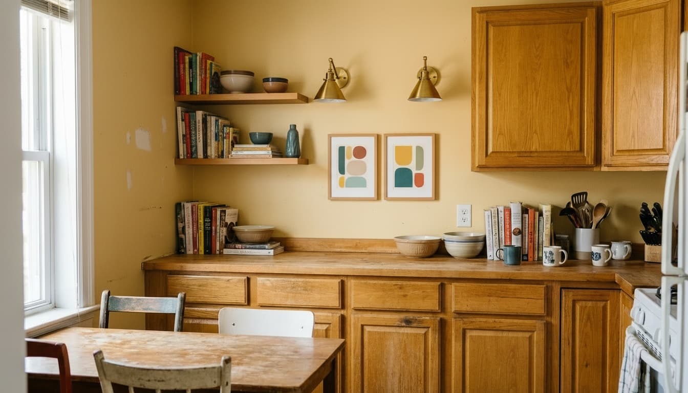 After: Kitchen Mid-Century Modern style wall decor - Example 4