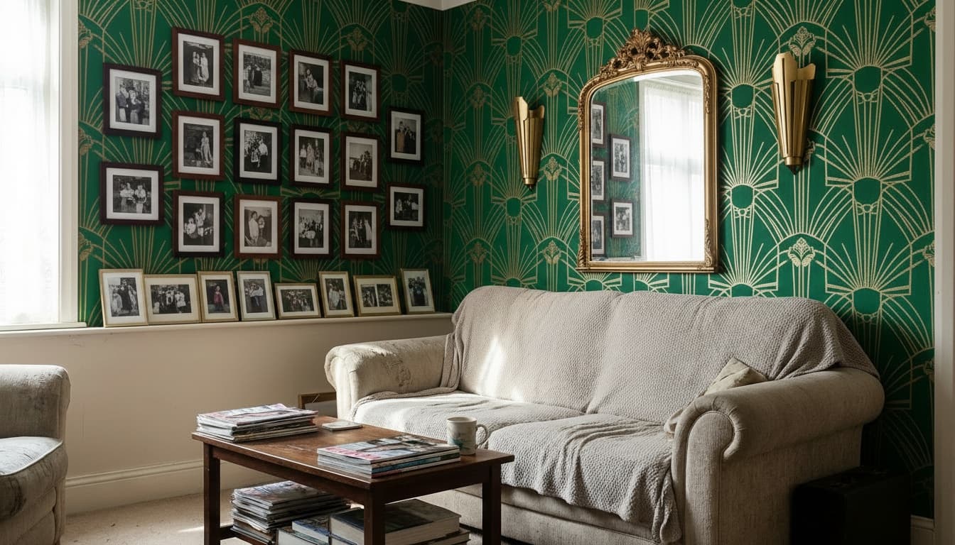 After: Living Room Art Deco style wall decor - Example 1