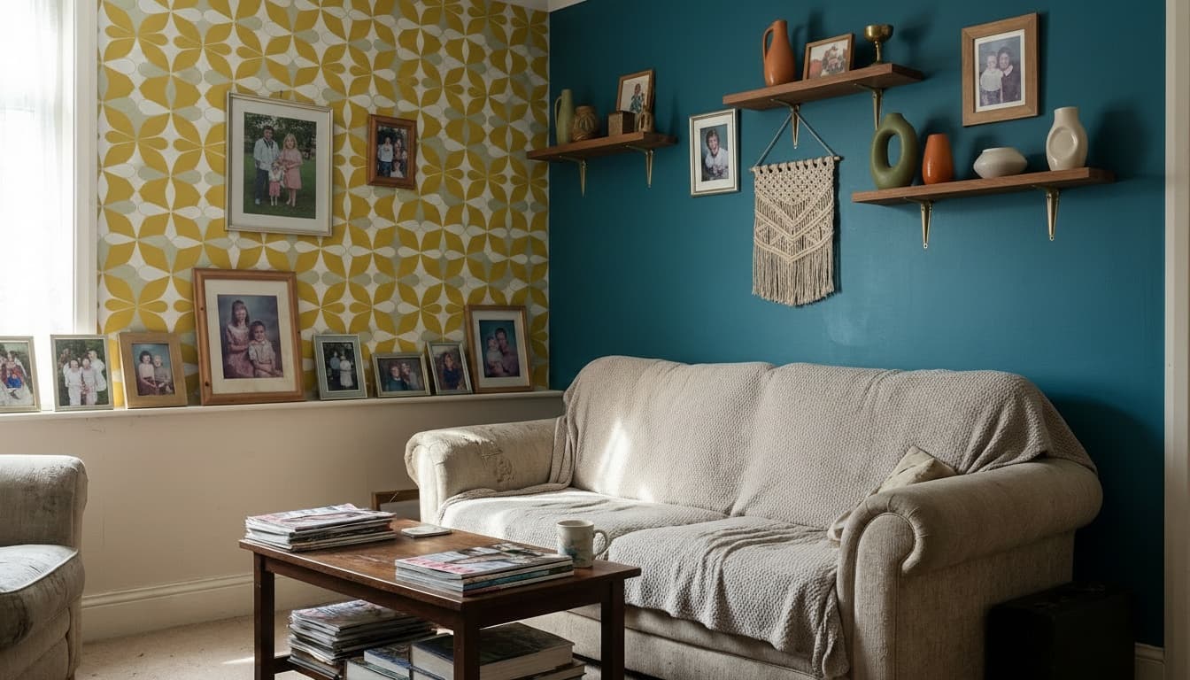 After: Living Room Mid-Century Modern style wall decor - Example 1