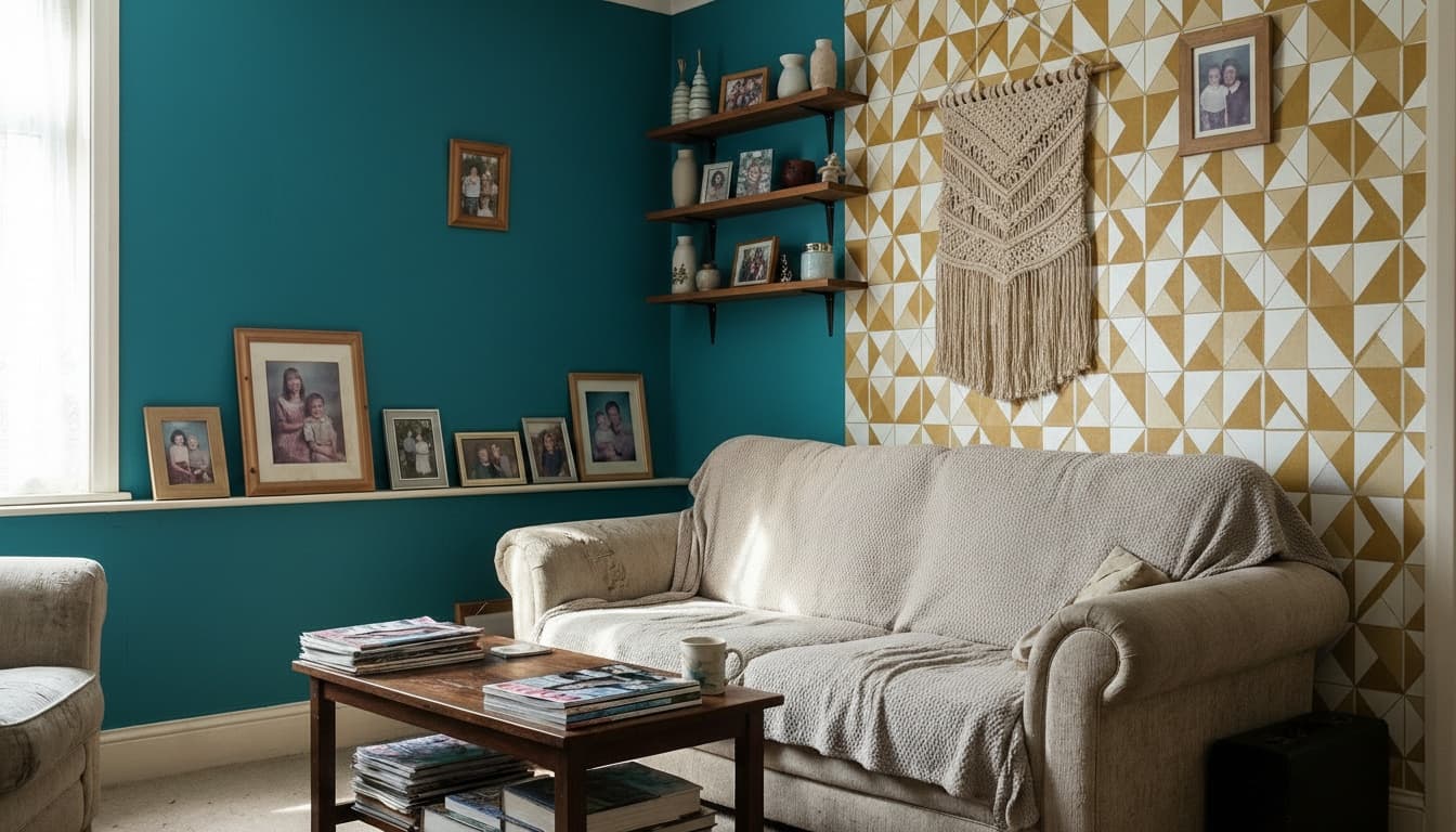 After: Living Room Mid-Century Modern style wall decor - Example 2