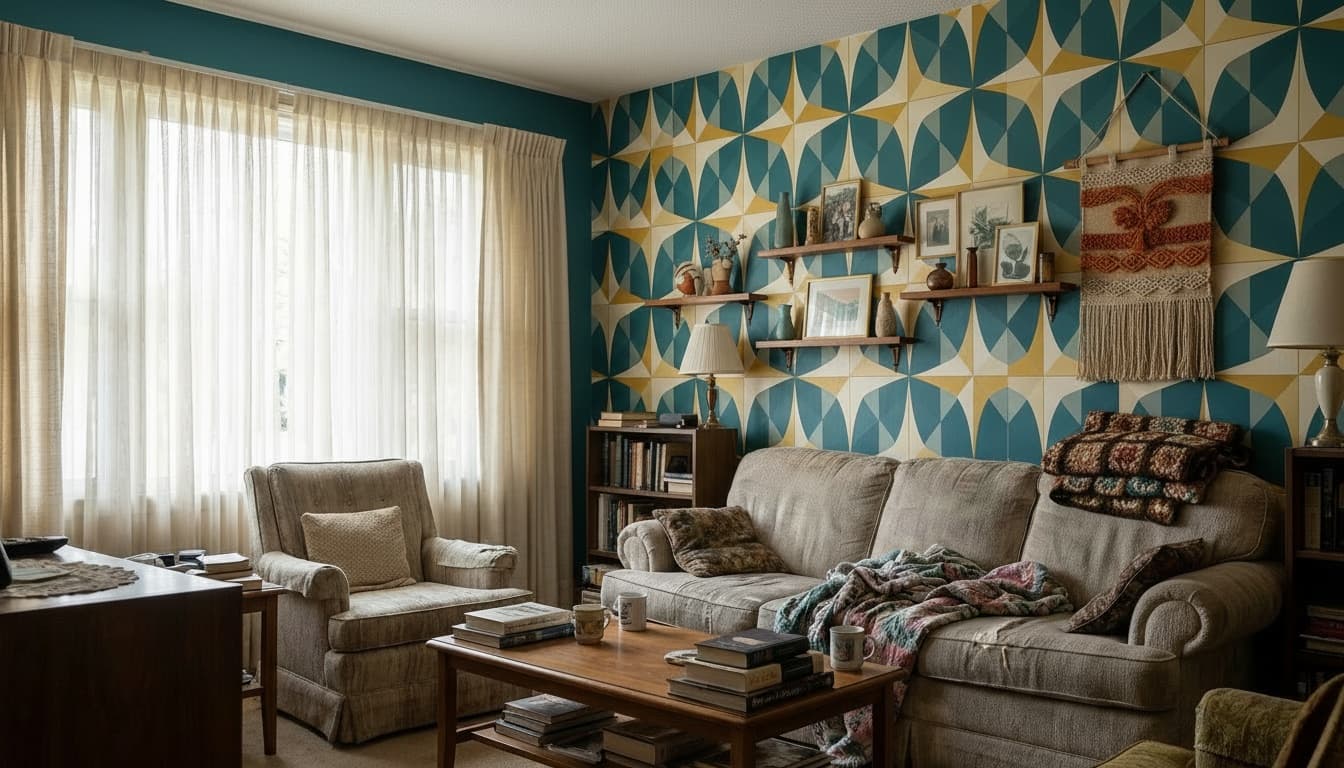 After: Living Room Mid-Century Modern style wall decor - Example 5