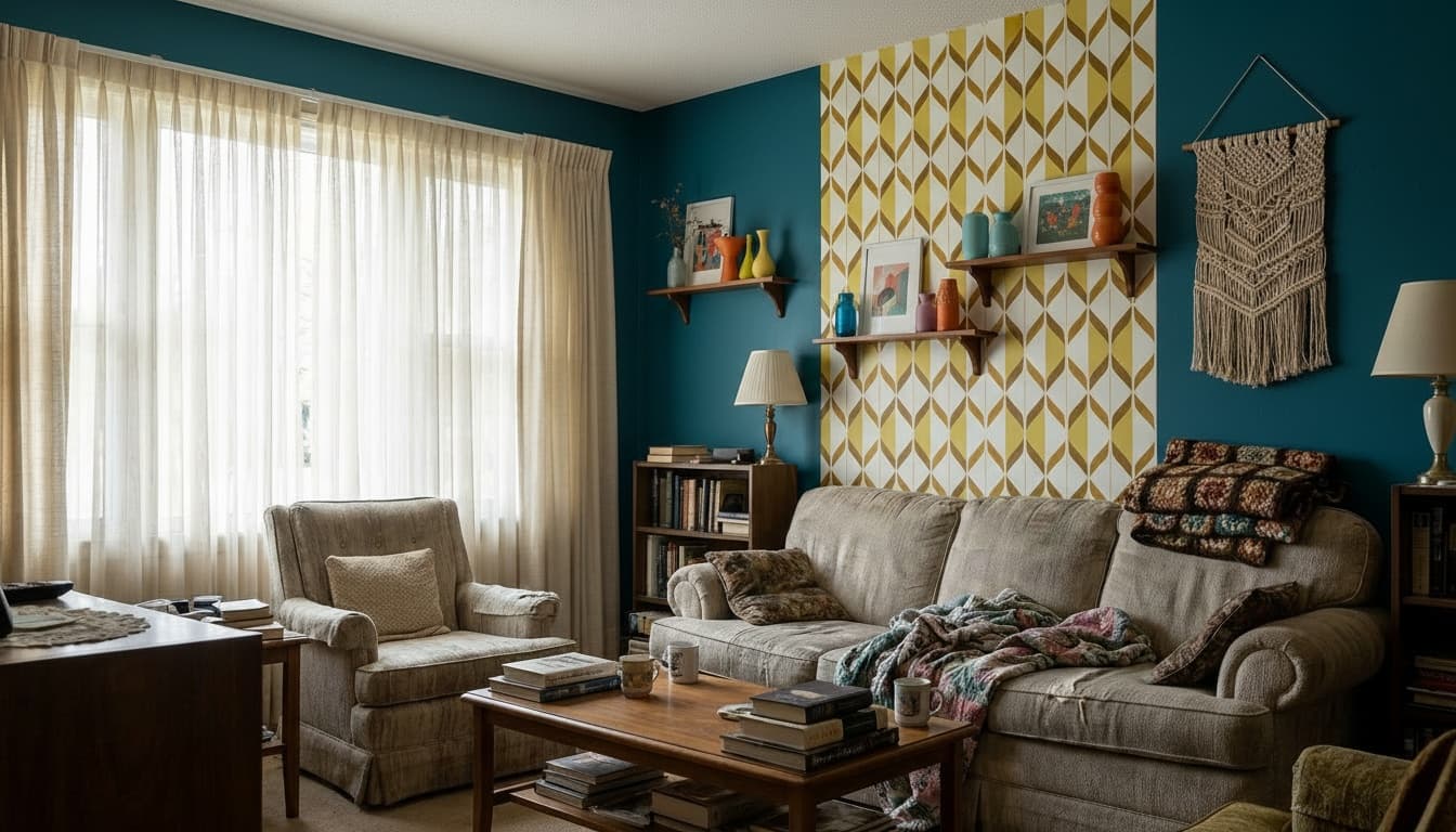 After: Living Room Mid-Century Modern style wall decor - Example 6