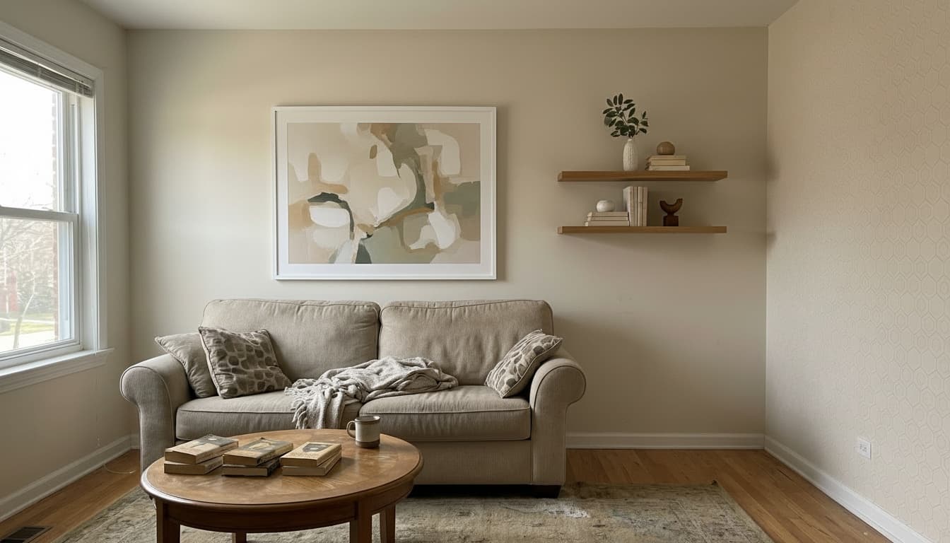 After: Living Room Minimalist style wall decor - Example 8
