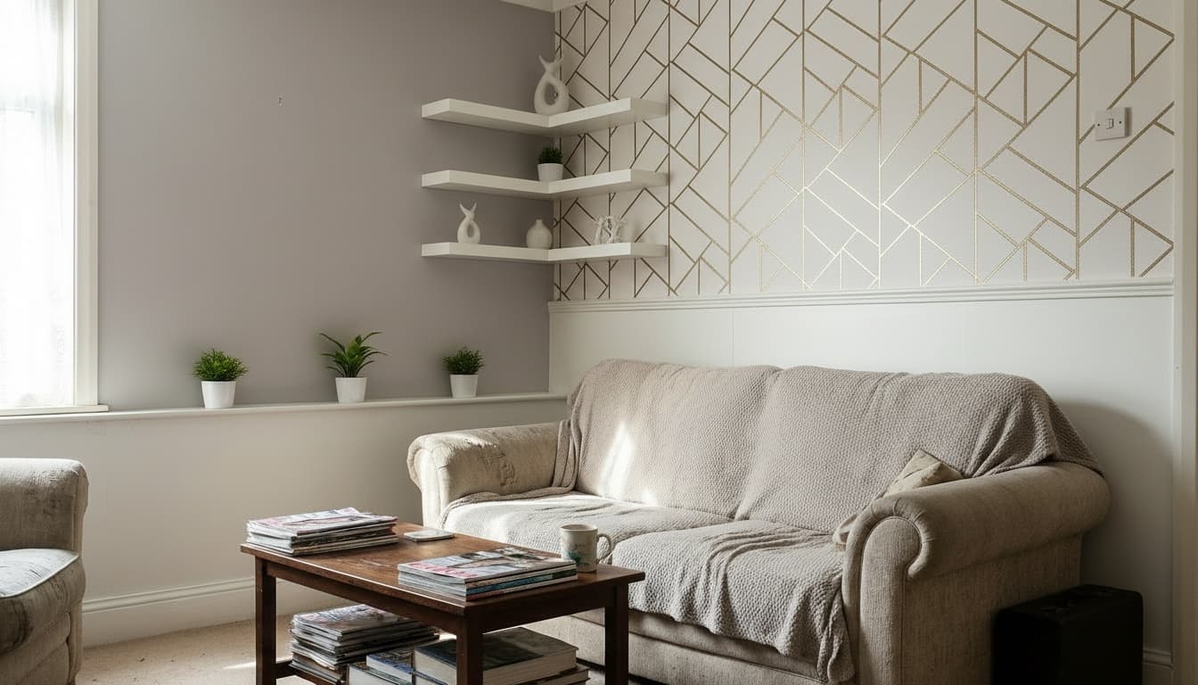 After: Living Room Modern style wall decor - Example 1
