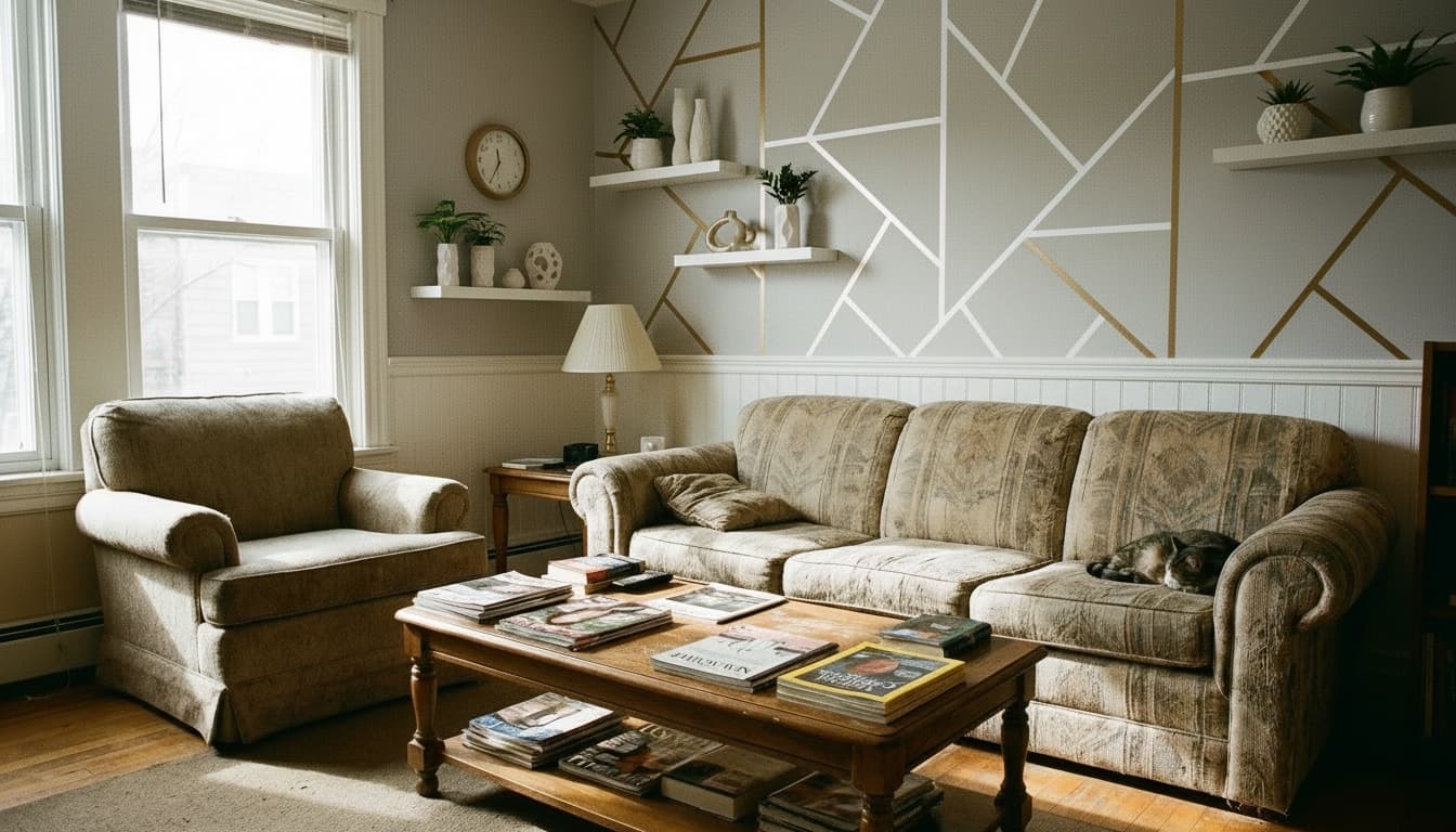 After: Living Room Modern style wall decor - Example 4