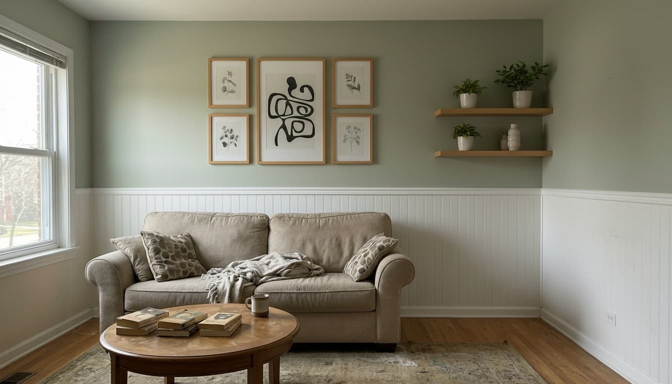 After: Living Room Scandinavian style wall decor - Example 8
